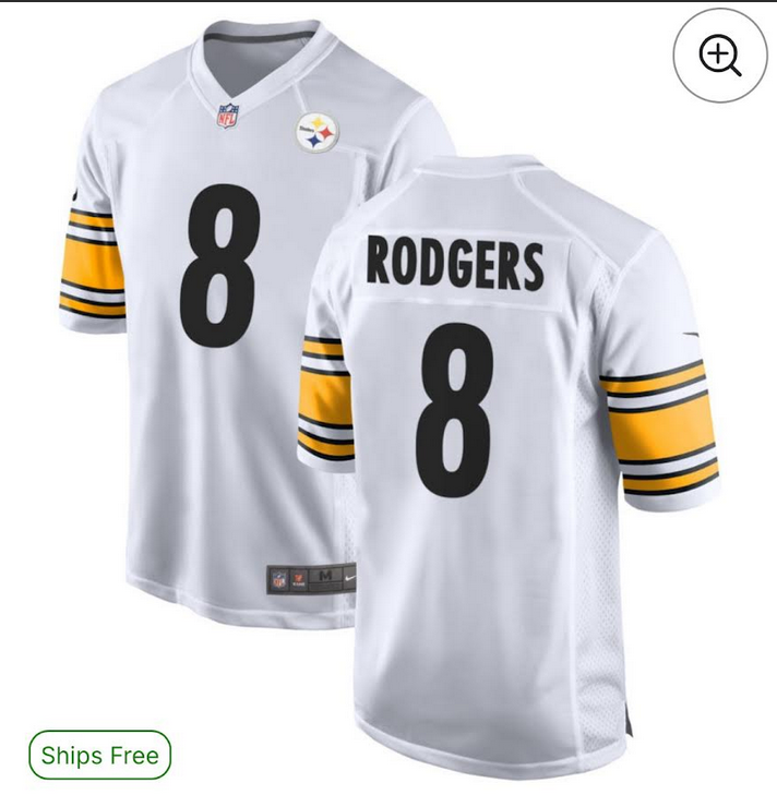 women 2026 NFL Pittsburgh Steelers #8 Rodgers white Nike jersey->new york giants->NFL Jersey
